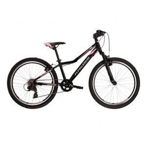 Juniorský dievčenský bicykel Kross LEA JR 1.0 24" - model 2022 čierna/šedá/ružová - 12"