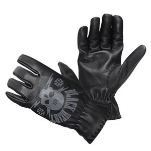 Kožené moto rukavice Black Heart Skull Gloves čierna - M