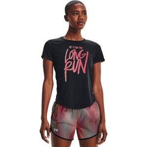 Dámske běžecké tričko Under Armour Long Run Graphic SS Black - L