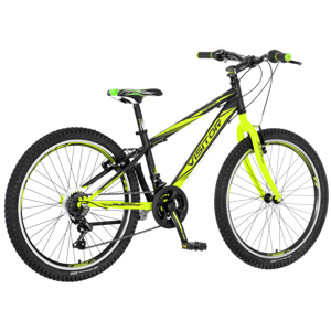 Chlapčenský bicykel Visitor Fox 244 24" - model 2021 čierno-zelená - 13"