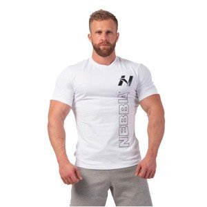 Pánske tričko Nebbia Vertical Logo 293 White - L