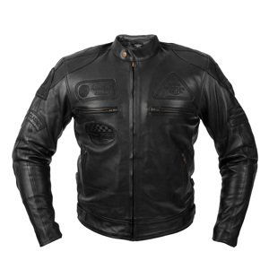 Pánska kožená moto bunda W-TEC Urban Noir čierna - 4XL