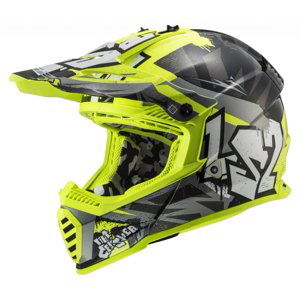 Juniorská moto prilba LS2 MX437J Fast Evo Mini Crusher Black Yellow - L (50-51)