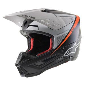 Moto prilba Alpinestars S-M5 Rayon čierna/biela/oranžová fluo/matná 2022 XL (61-62)