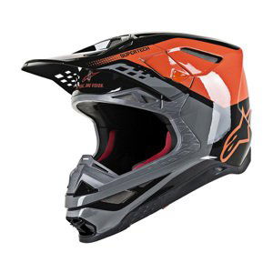 Moto prilba Alpinestars Supertech S-M8 Triple MIPS oranžová/šedá/čierna 2021 L (59-60)