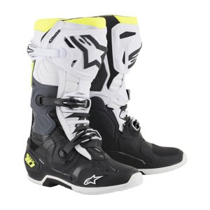 Moto topánky Alpinestars Tech 10 čierna/biela/žltá fluo 2022 čierna/biela/žltá fluo - 48