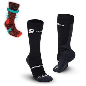 Kompresné klasické ponožky inSPORTline Compagio AG+ čierna - 43-45
