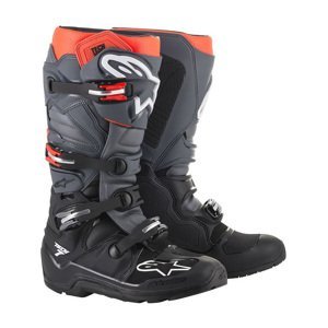 Moto topánky Alpinestars Tech 7 Enduro čierna/šedá/červená fluo 2022 čierna/šedá/červená fluo - 40,5