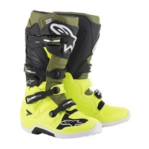 Moto topánky Alpinestars Tech 7 žltá fluo/vojenská zelená/čierna 2022 žltá fluo/vojenská zelená/čierna - 39