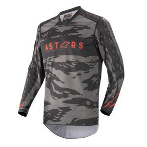 Motokrosový dres Alpinestars Racer Tactical čierná/šedá maskáčová/červená fluo 2022 S