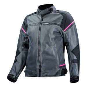 Dámska moto bunda LS2 Riva Black Dark Grey Pink čierna/tmavo šedá/ružová - L