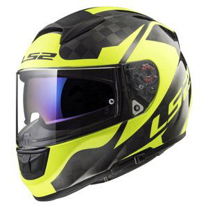 Moto prilba LS2 FF397 Vector C Shine Carbon Hi Vis Yellow - S (55-56)