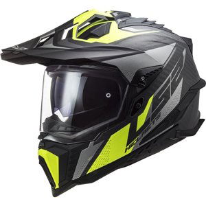 Enduro helma LS2 MX701 Explorer C Focus Matt Titanium H-V Yellow - L (59-60)