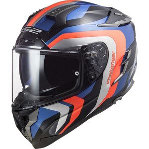 Moto prilba LS2 FF327 Challenger Galactic Gloss Blue Fluo Orange - 3XL (65-66)