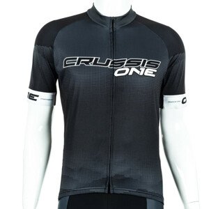 Cyklistický dres s krátkym rukávom Crussis ONE čierna/biela - 3XL