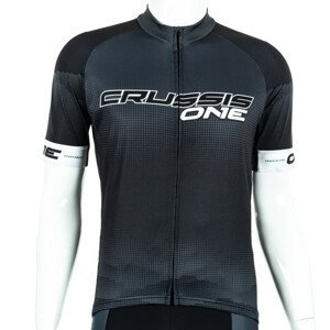 Cyklistický dres s krátkym rukávom Crussis ONE čierna/biela - XL