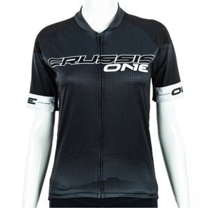 Dámsky cyklistický dres s krátkym rukávom Crussis ONE čierna/biela - XL