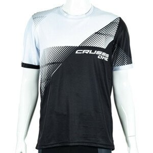 Pánske športové tričko s krátkym rukávom Crussis ONE čierna/biela - XXL