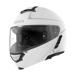 Moto prilba SENA Impulse s integrovaným Mesh headsetom Shine White lesklá biela - L (59-60)