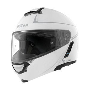 Moto prilba SENA Impulse s integrovaným Mesh headsetom Shine White lesklá biela - XL (61-62)