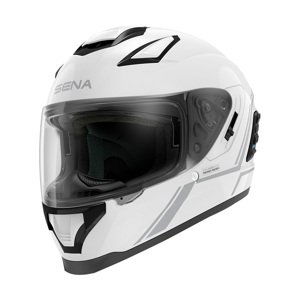 Moto prilba SENA Stryker s integrovaným Mesh headsetom Shine White lesklá biela - M (57-58)