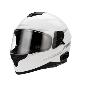 Moto prilba SENA Outride s integrovaným headsetom Shine White lesklá biela - XL (61-62)
