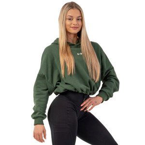 Voľná crop mikina Nebbia Iconic 421 Dark Green - M/L