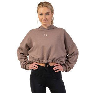 Voľná crop mikina Nebbia Iconic 421 Brown - M/L