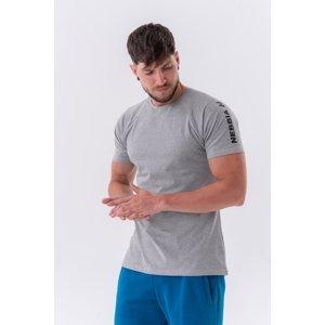 Pánske športové tričko Nebbia „Essentials“ 326 Light Grey - L