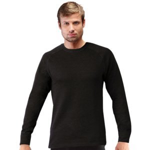 Unisex tričko s dlhým rukávom Merino čierna - L