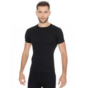 Pánske tričko Brubeck Active Wool s krátkym rukávom Black - XL