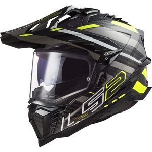 Enduro prilba LS2 MX701 Explorer C Edge Gloss Black H-V Yellow S (55-56)