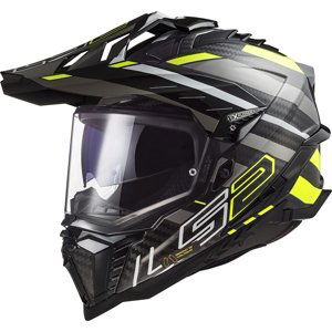 Enduro prilba LS2 MX701 Explorer C Edge Gloss Black H-V Yellow XXL (63-64)