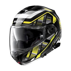 Moto prilba Nolan N100-5 Plus Starboard N-Com P/J Glossy Black-Yellow - XL (61-62)