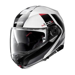 Moto prilba Nolan N100-5 Hilltop N-Com P/J Metal White - S (55-56)