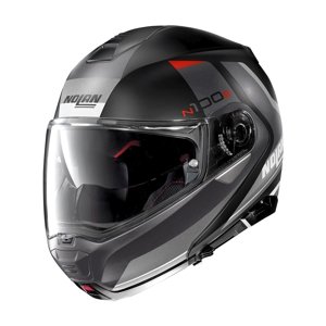 Moto prilba Nolan N100-5 Hilltop N-Com P/J Flat Black - XXL (63-64)