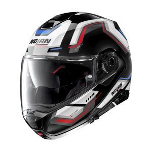 Moto helma Nolan N100-5 Upwind N-Com P/J Glossy Black-Blue-Red - 3XL (65-66)