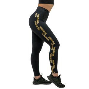 Dámske legíny s vysokým pásom Nebbia INTENSE Iconic 834 Black/Gold - XS