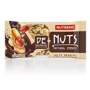 Tyčinka Nutrend DeNuts 40g slané arašidy v horkej čokoláde