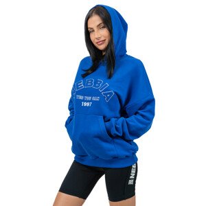 Oversize mikina s kapucňou Nebbia GYM RAT 256 blue - S