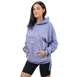 Oversize mikina s kapucňou Nebbia GYM RAT 256 light purple - XS