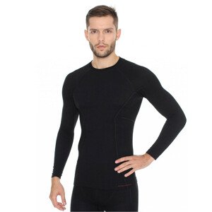 Pánske tričko Brubeck Active Wool s dlhým rukávom Black - XXL