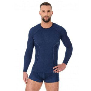 Pánske tričko Brubeck Active Wool s dlhým rukávom Navy Blue - L