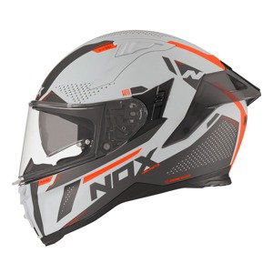 Moto prilba NOX N303-S NEO šedá-neon oranžová XXL (63-64)