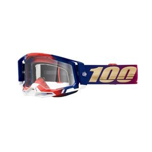 Moto okuliare 100% Racecraft 2 United, číre plexi