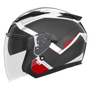 Moto prilba NOX N129 Triom bielo-červená XS (53-54)