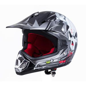 Detská moto prilba W-TEC V310 Black skull - M (51-52)