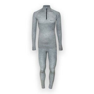 Pánsky 100% merino set Extreme Zip - tričko a spodky - sivá, XXL - Large