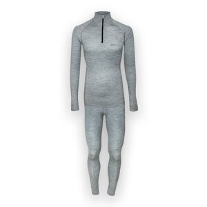 Pánsky 100% merino set Extreme Zip - tričko a spodky - sivá, L - Large