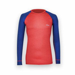 Pánske merino tričko - tmavo modrá / červená, M - Medium